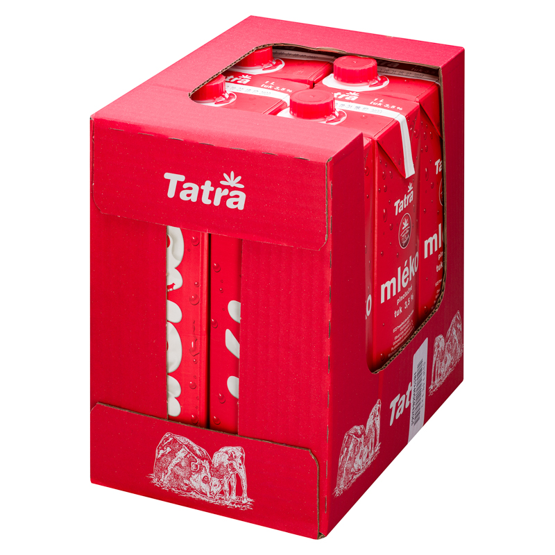 TATRA mléko plnotučné trvanlivé s uzávěrem 6 x 1 l TP
