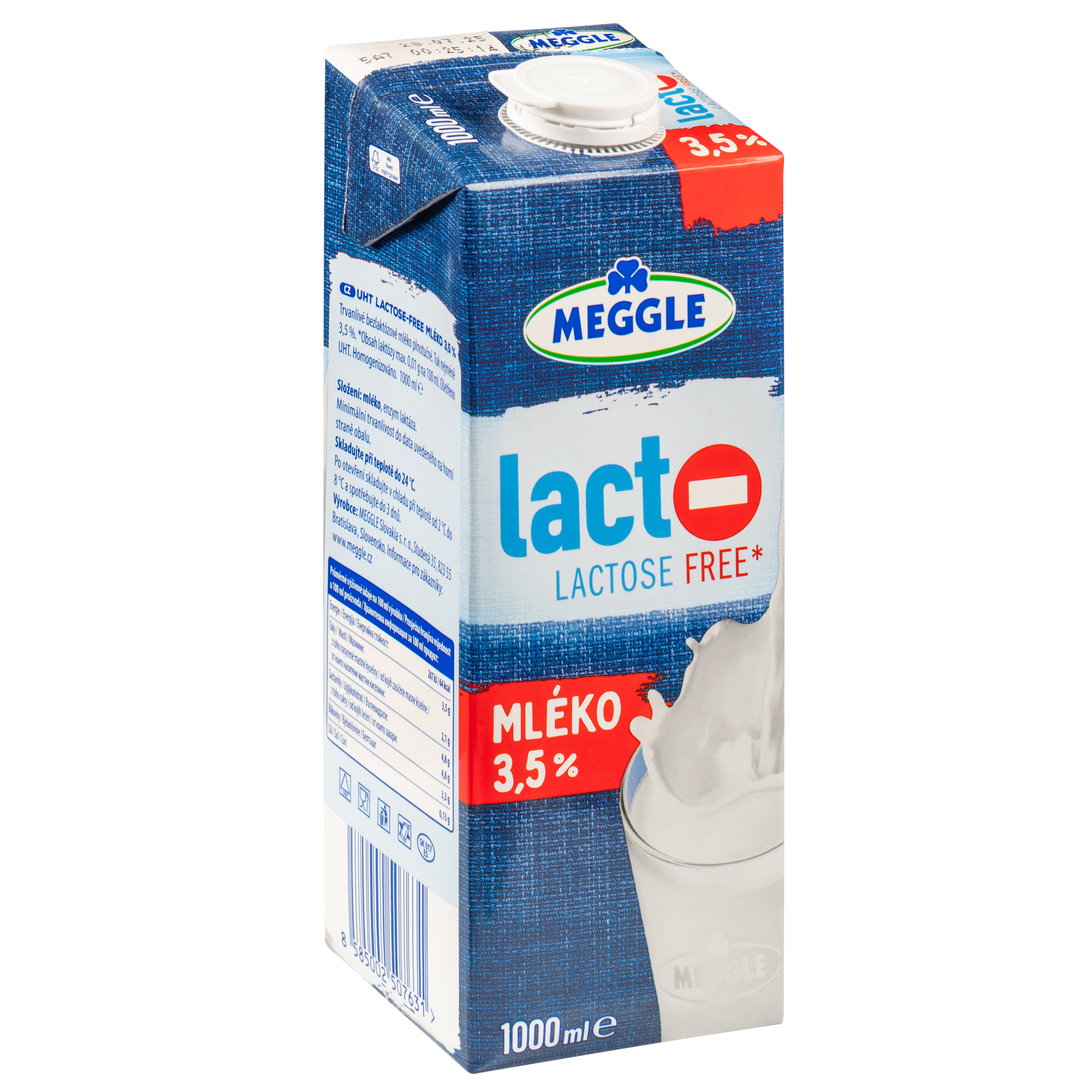 MEGGLE bezlaktózové mléko 3,5% 12 x 1 l TP