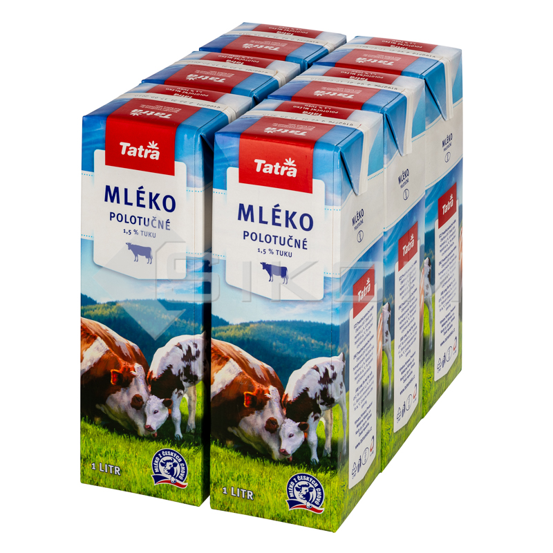 TATRA mléko polotučné 1.5 %  6 x 1 l  TP