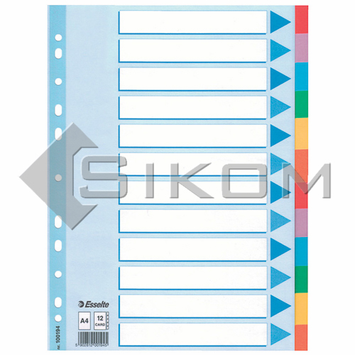 Rozdružovač A4 kartonový Esselte 12 listů