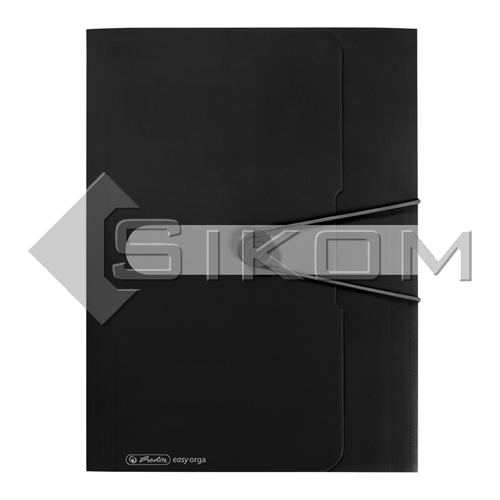 Spisové desky A4 s gumou easy orga - černá neprůhledná
