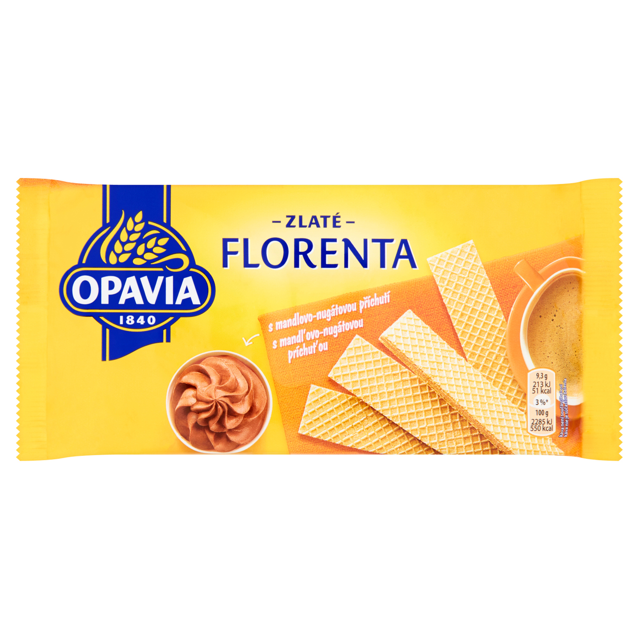 Zlaté oplatky FLORENTA čokoládové 112 g