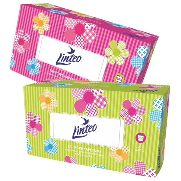 LINTEO dvouvrstvé papírové kapesníčky 200 ks
