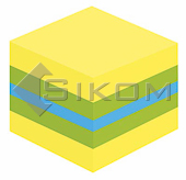 Samolepící bločky Post-it minikostky - citrónová barva 400 l.