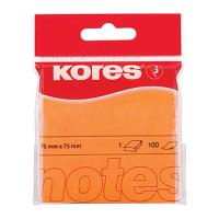 Samolepící bloček Kores neon - 75 x 75 mm 100 lístků barva oranžová
