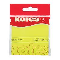 Samolepící bloček Kores neon - 75 x 75 mm 100 lístků barva žlutá