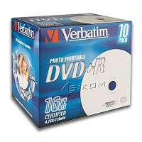 DVD+R jewel  4,7 GB/120 min.  10 ks.